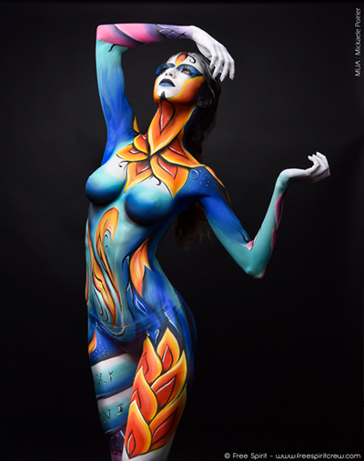 Free Spirit studio full body painting cinema spectacle